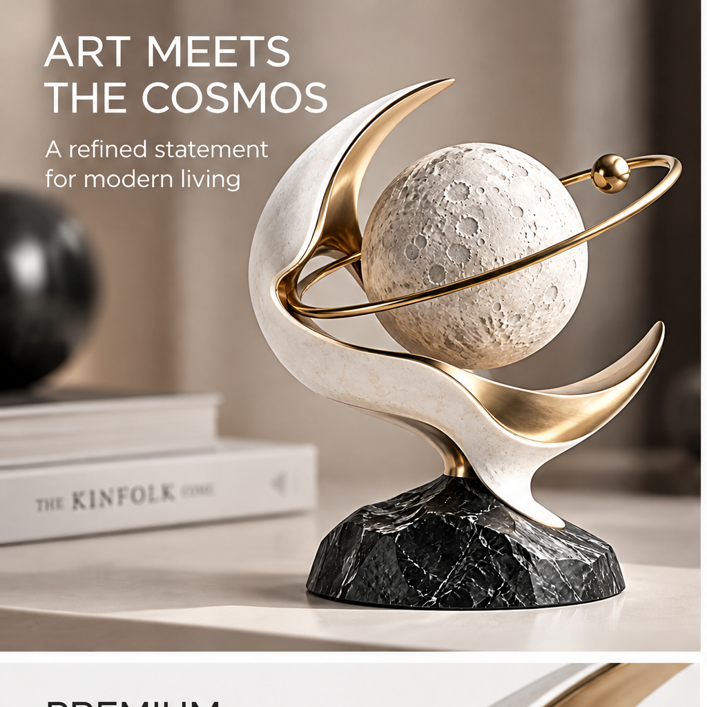 A timeless accent for any space – perfect for home, office or as a gift, shown on desk with dimensions 20cm height × 18cm width
