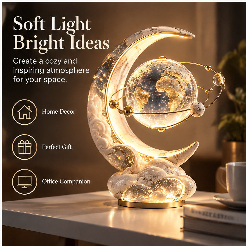 A Universe on Your Desk – a poetic blend of art, light and the stars, displayed on desk with Kinfolk book in lifestyle setting