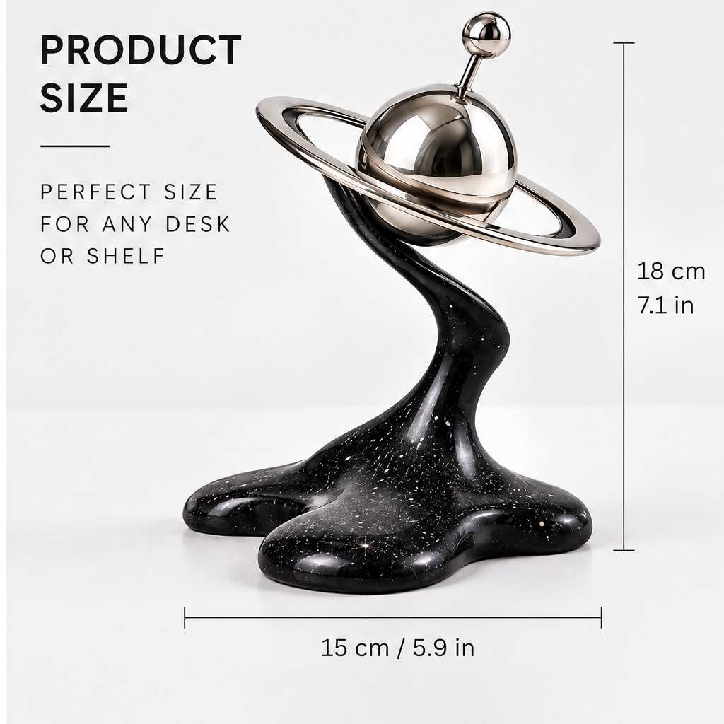 Product Size – perfect size for any desk or shelf, 18 cm × 15 cm (7.1 in × 5.9 in), shown with dimension lines on white background